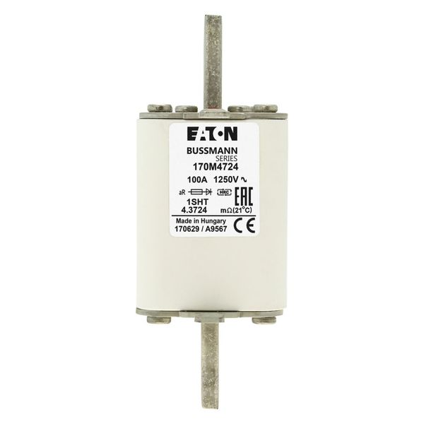 Fuse-link, high speed, 100 A, AC 1250 V, size 1, 53 x 63 x 135 mm, aR, IEC, single indicator image 5