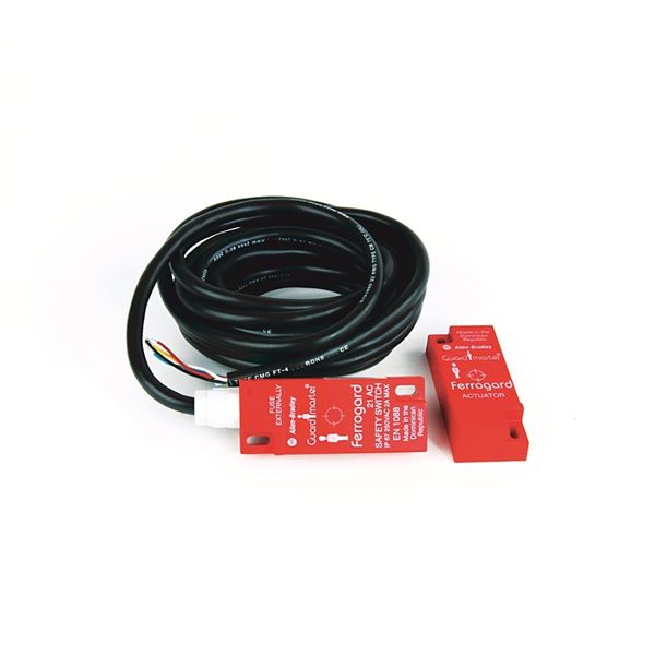 440N Non Contact Switch,Ferrogard,250V AC, 2A,2 N.C. Safety, 1 N.O Aux,Reed,Standard Actuator,PVC Cable 4M,Plastic image 2