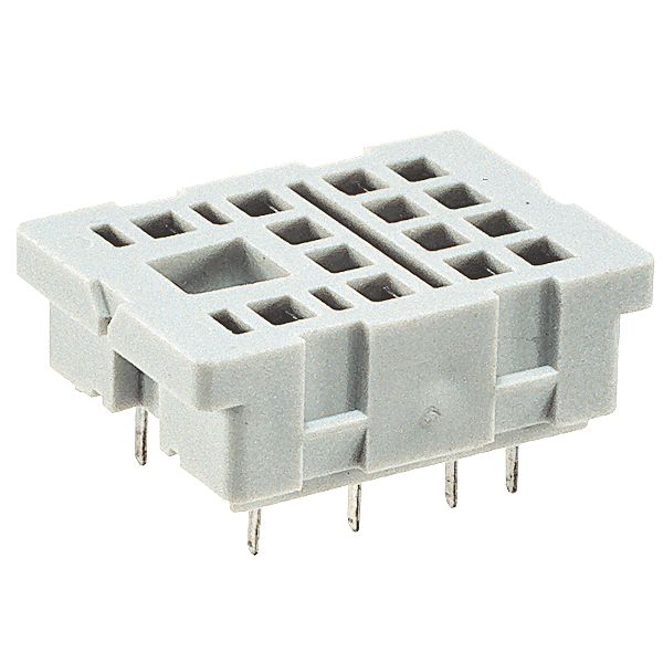 Socket for relay: R4N. For PCB. Dimensions 29,6 x 21,5 x 11 mm. Four poles. Rated load 6 A, 250 V AC image 1