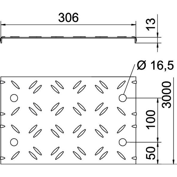 DBKR 300 FS Chequer plate cover for walkable cable trays 300x3000 image 2