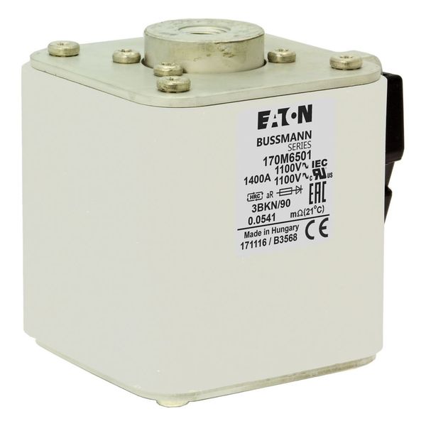 Fuse-link, high speed, 1400 A, AC 1100 V, size 3, 76 x 92 x 83 mm, aR, IEC, UL, single indicator image 6