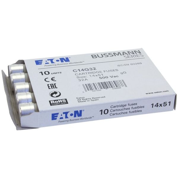 Fuse-link, LV, 32 A, AC 500 V, 14 x 51 mm, gL/gG, IEC image 1