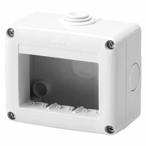 PROTECTED ENCLOSURE FOR SYSTEM DEVICES -  3 GANG - RAL 7035 GREY - IP40 image 2