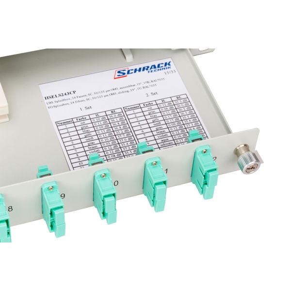 FO Splicebox, 8 Fibers, SC, 50/125æm OM3, 19", 1U, Class C image 6