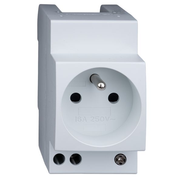 DIN-rail French socket, screw terminals, 16A, 250V, N - left image 3