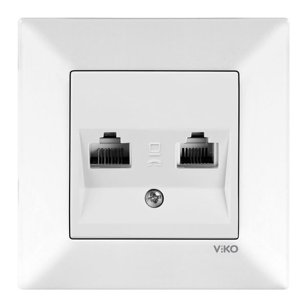 Meridian White Two Gang Data Socket (2xCAT6) image 1