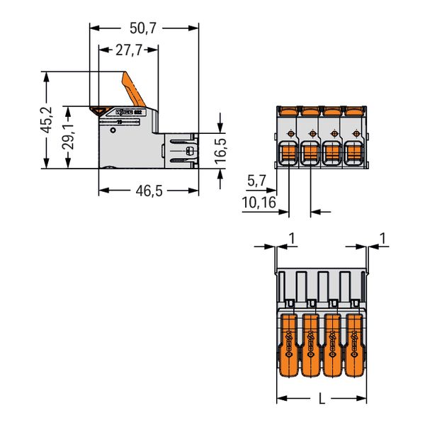 832-1202/332-000 1-conductor male connector; lever; Push-in CAGE CLAMP® image 7