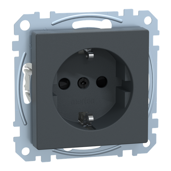 SCHUKO socket, increased contact protection, plug-in terminals, anthracite image 1