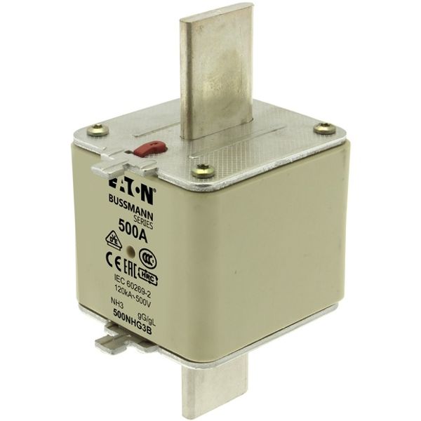 Fuse-link, low voltage, 315 A, AC 500 V, NH3, gL/gG, IEC, dual indicator image 2