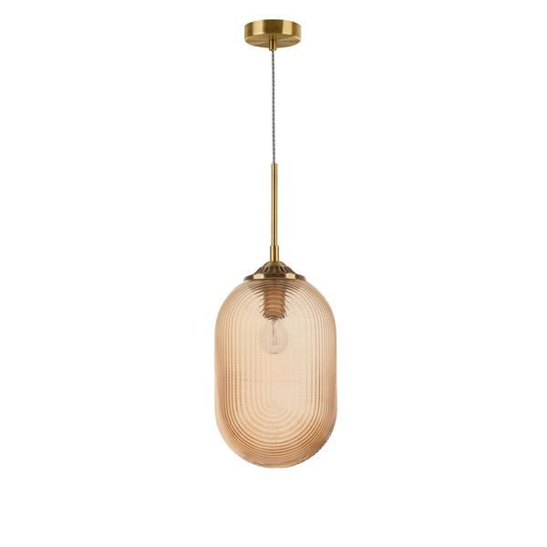 Champagn Glass   Brass Metal  LED E27 1x12 Watt 230 Volt  IP20 Bulb Excluded  D: 22.5 H1: 55.4 H2: 120 cm Adjustable height image 1