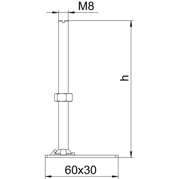 RK NEV2 190 Height-adjustment unit for cassette and OKB M8x190mm image 2