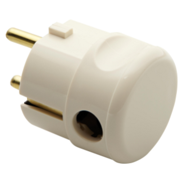 PORTABLE PLUG - 90° - GERMAN/FRENCH STANDARD - 2P+E 10/16A 250V ac - WHITE image 1