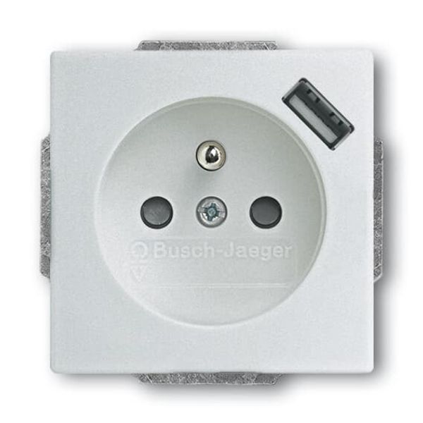 20 MUCBUSB-83-500 CoverPlates (partly incl. Insert) USB charging devices Aluminium silver image 2