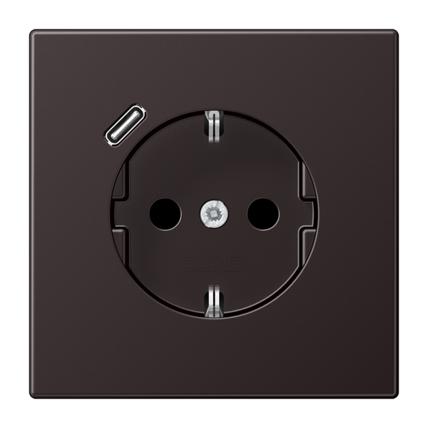 SCHUKO socket with USB type C image 1