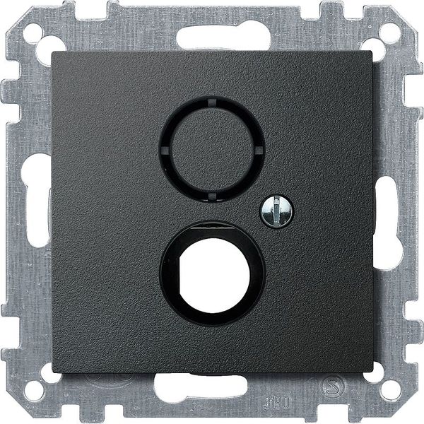 Central plate for BNC/TNC socket, anthracite, system M image 1