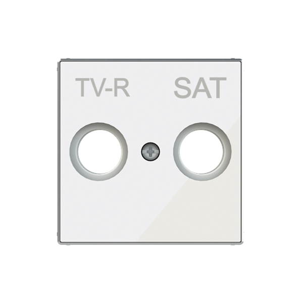 8550 CB Cover TV/R socket SAT White Glass - Sky Niessen image 1