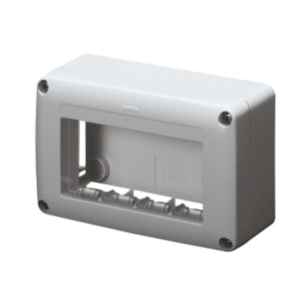 SELF-SUPPORTING DEVICE BOX  FOR SYSTEM DEVICE - SKIRT AND FRAMNE TRUNKING - 4 GANG - SYSTEM RANGE - ANTHRACITE RAL7021 image 1