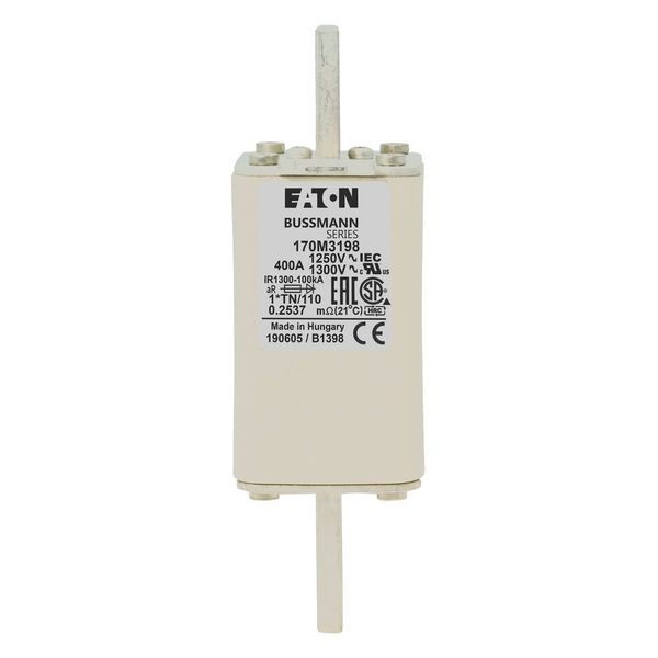 Fuse-link, high speed, 400 A, AC 1250 V, compact size 1, 45 x 58 x 138 mm, aR, DIN, IEC, type T indicator image 13