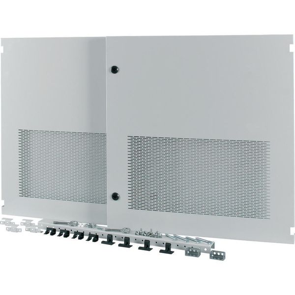 Section wide door, ventilated, HxW=700x1350mm, IP31, grey image 3