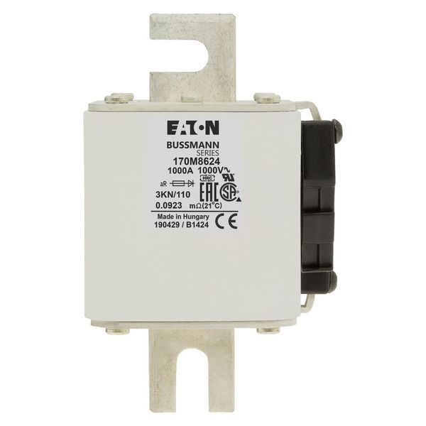 Fuse-link, high speed, 1000 A, AC 1000 V, DIN 3, 74 x 92 x 138 mm, aR, DIN, IEC, single indicator image 9