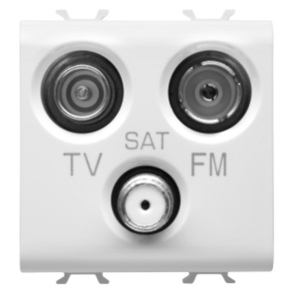 SOCKET-OUTLET TV-FM-SAT - DIRECT - 2 MODULES - GLOSSY WHITE - CHORUSMART image 1