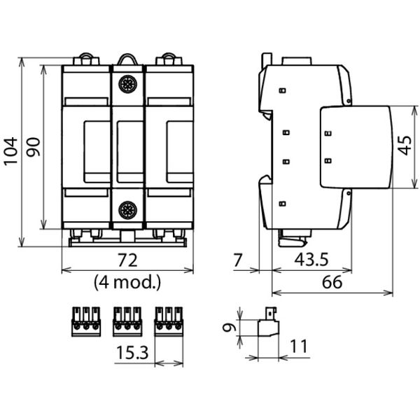 Combined arrester Type 1+2 DEHNguard ME DC Uc 950V DC image 2