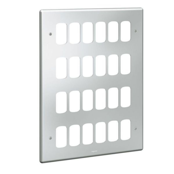 Synergy Grid 4 x 3 Gang 24 Module Front Plate Metalclad image 1