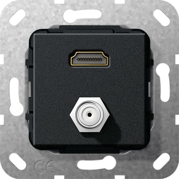 HDMI SAT-F jack kppl. Insert black m image 1