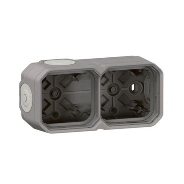 PLEXO 2 GANG BOX HORIZONTAL AND VERTICAL - GREY image 1