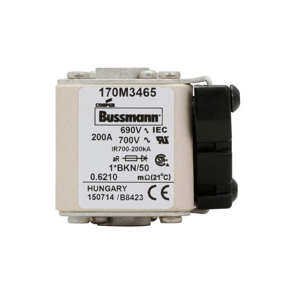 Fuse-link, high speed, 200 A, AC 690 V, compact size 1, aR, IEC, UL, single indicator image 14