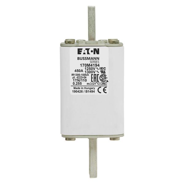 Fuse-link, high speed, 450 A, AC 1250 V, size 1, 53 x 66 x 138 mm, aR, DIN, IEC, type T indicator image 6