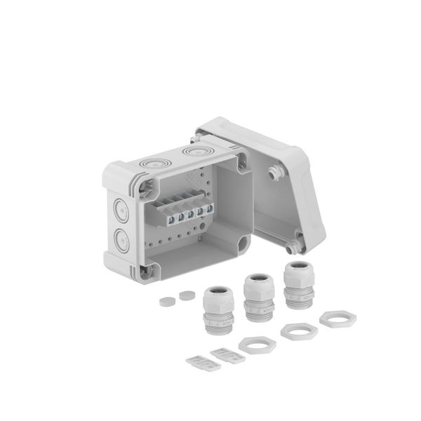 X06 T G M25 LGR Junction box X 06 with cable glands and terminal strip image 1