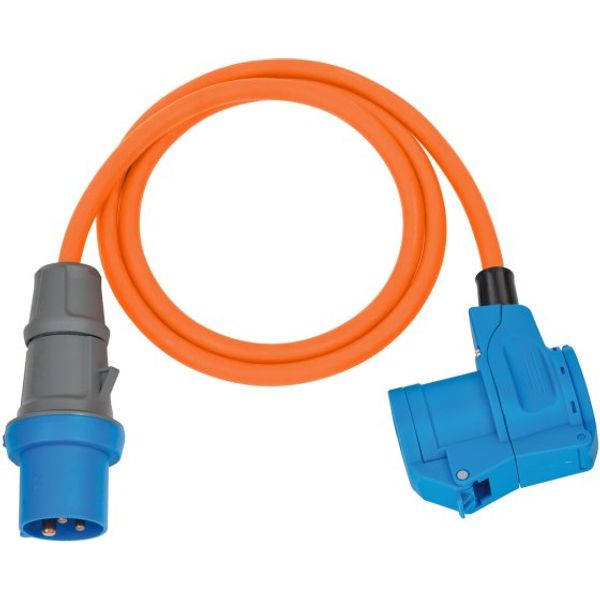 CEE Extension Cable IP44 For Camping/Maritim 1.5m orange H07RN-F 3G2.5 CEE plug, angle coupling 230V/16A image 1