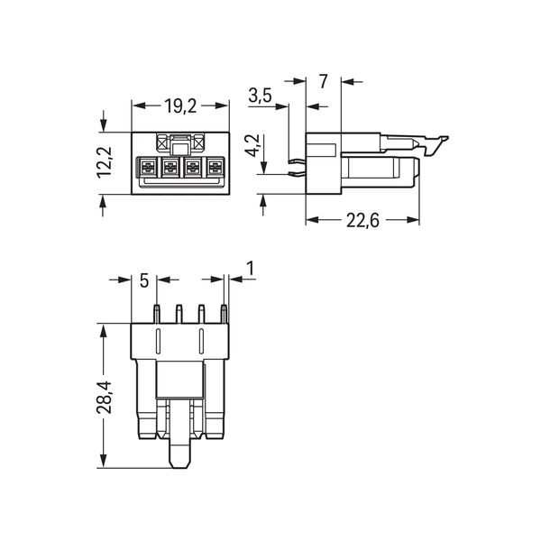 Socket for PCBs straight 4-pole black image 7