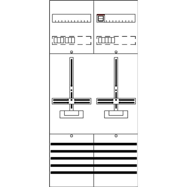 DF27A2XBM Meter panel, Field width: 2, Rows: 0, 1050 mm x 500 mm x 160 mm, IP2XC image 25