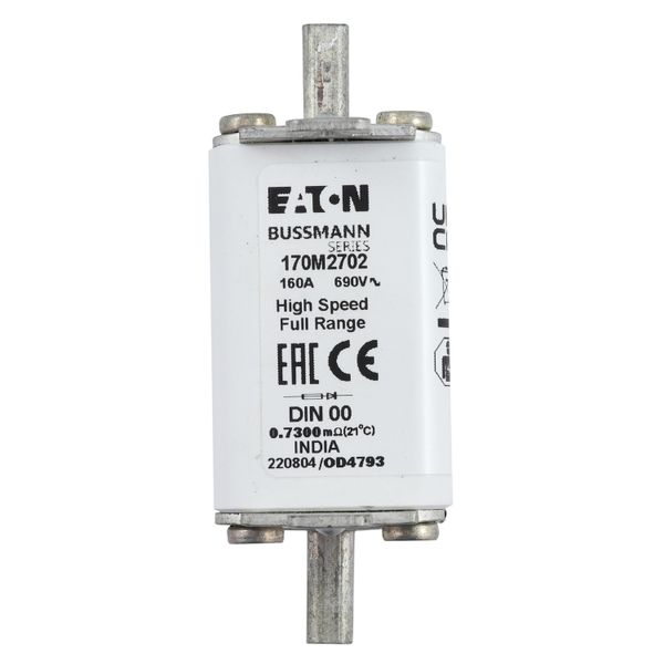 Fuse-link, high speed, 160 A, AC 690 V, DIN 00, 30 x 60 x 79 mm, gR, DIN, IEC, single indicator image 18