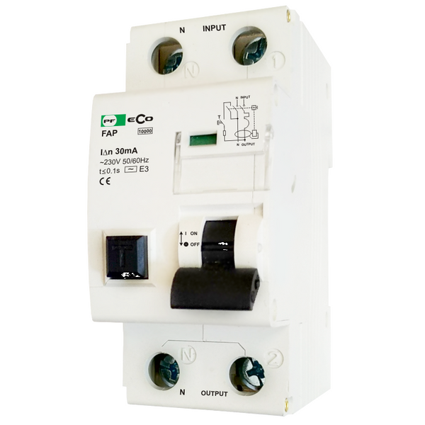 Residual current circuit breaker with over-current protection FAP1-32F ( FAP10-A) C10A 0,03A A-type, 10kA image 1