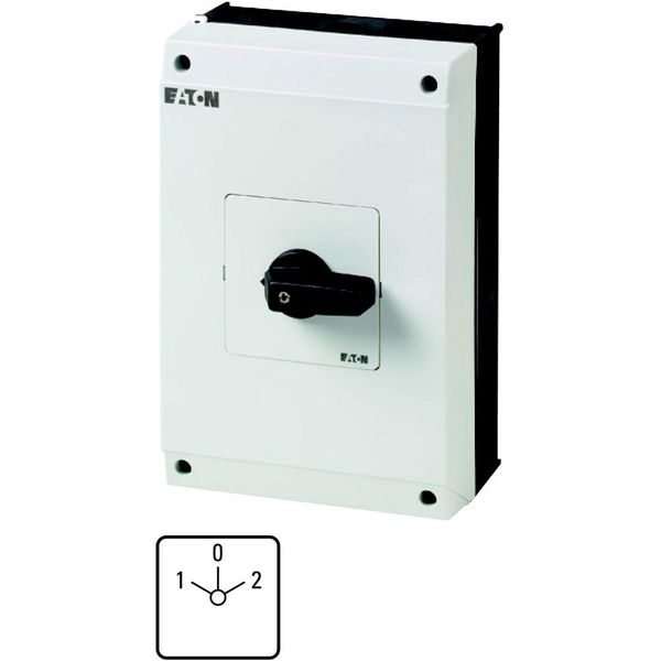 Reversing switches, T5B, 63 A, surface mounting, 3 contact unit(s), Contacts: 5, 60 °, maintained, With 0 (Off) position, 1-0-2, Design number 8401 image 2