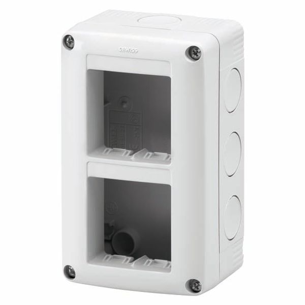 PROTECTED ENCLOSURE FOR SYSTEM DEVICES - VERTICAL MULTIPLE - 4 GANG - MODULE 2x2 - RAL 7035 GREY - IP40 image 2