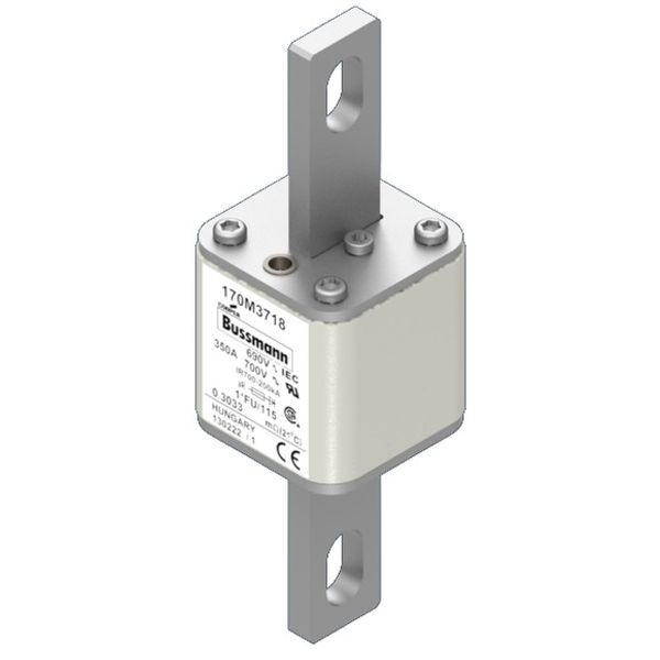 Fuse-link, high speed, 350 A, AC 690 V, compact size 1, 45 x 45 x 148 mm, aR, IEC, UL image 1