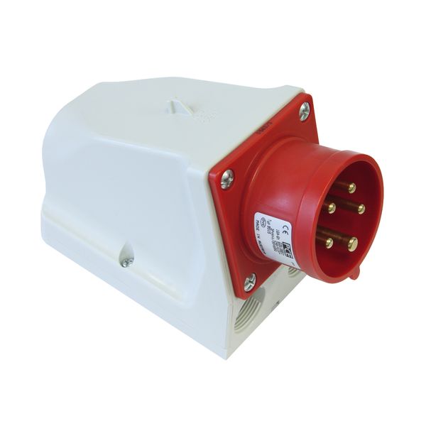 CEE wall-mounted appliance plug, IP44, 16A, 5-pole, 400V, 6h, red image 1