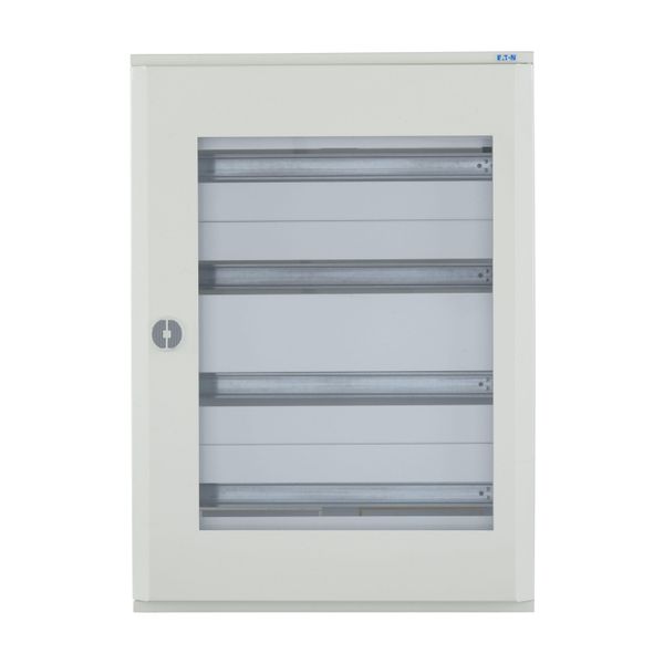 Complete surface-mounted flat distribution board with window, white, 24 SU per row, 4 rows, type C image 6