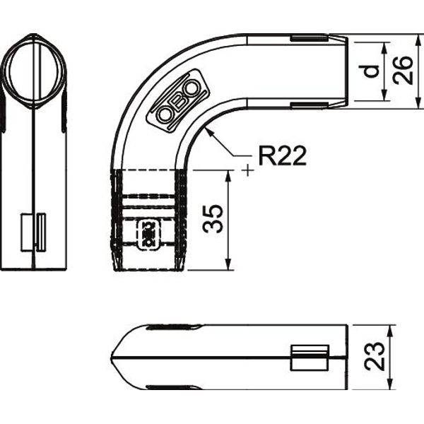 3000 BMS M20 RW 90° Quick pipe bend  M20 image 2