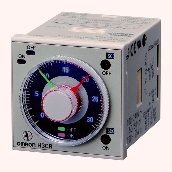 Timer, plug-in, 11-pin, 1/16DIN (48 x 48 mm), twin on & off-delay, fli H3CR8015G image 3