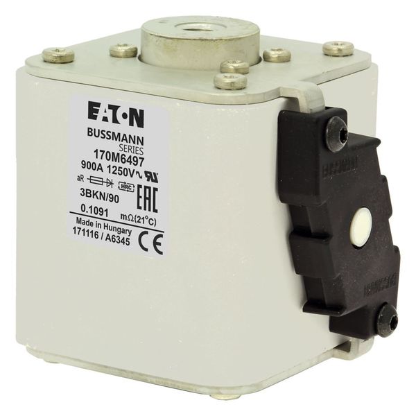 Fuse-link, high speed, 900 A, AC 1250 V, size 3, 76 x 92 x 91 mm, aR, IEC, UL, single indicator image 7