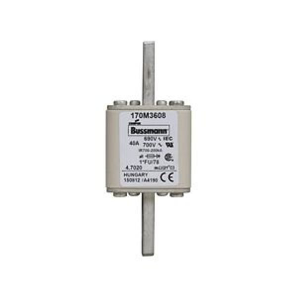 Fuse-link, high speed, 50 A, AC 690 V, compact size 1, 45 x 45 x 110 mm, aR, IEC, UL image 2