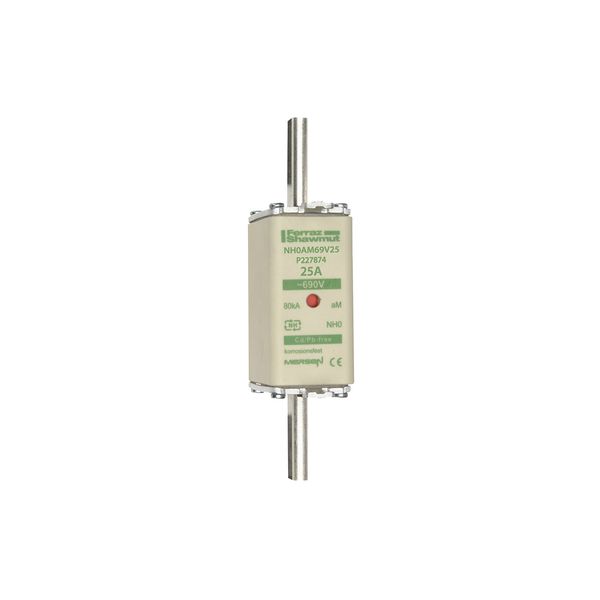 Fuse-link NH0 aM 690VAC 25A live tags Double indicator image 1