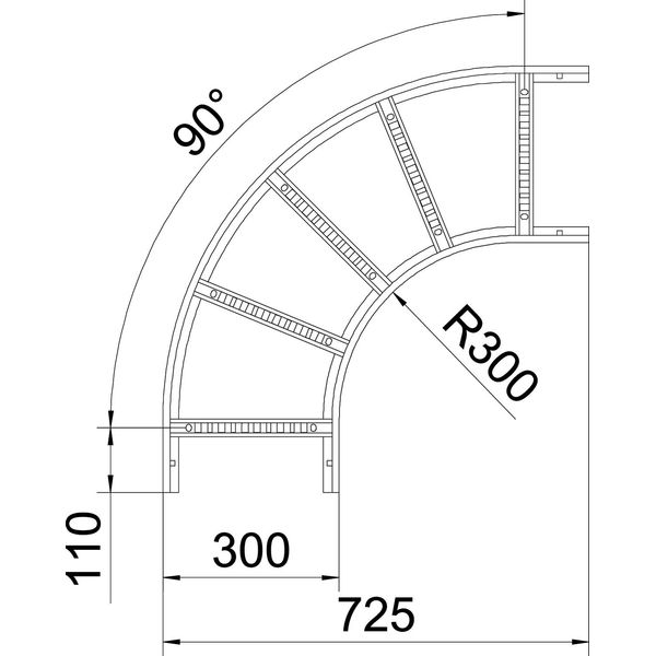 LB 90 630 R3 FT 90° bend for cable ladder 60x300 image 2