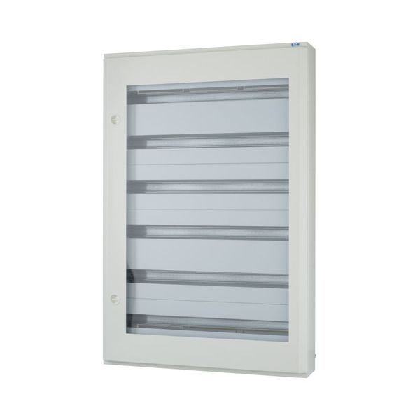 Complete surface-mounted flat distribution board with window, grey, 33 SU per row, 6 rows, type C image 1