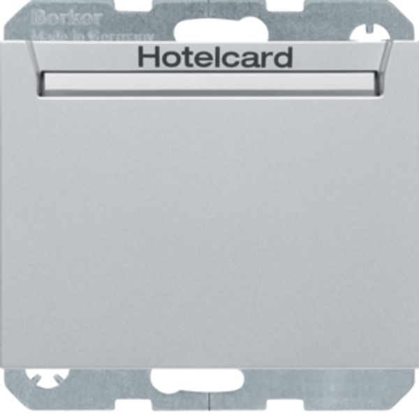 Relay switch centre plate for hotel card, K.1, al., matt, lacq. image 1